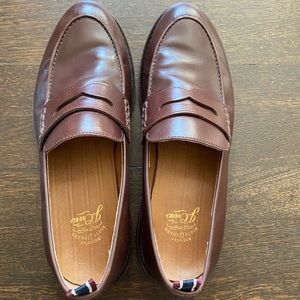 J Crew Oar Stripe penny loafers in Italian leather